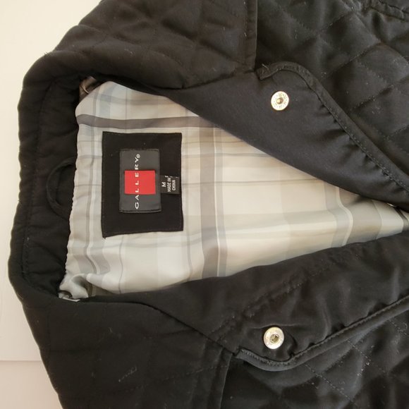 Gallery Brand Ladies Black Quilted Jacket Snap Up Front Pockets Size M - Picture 5 of 12